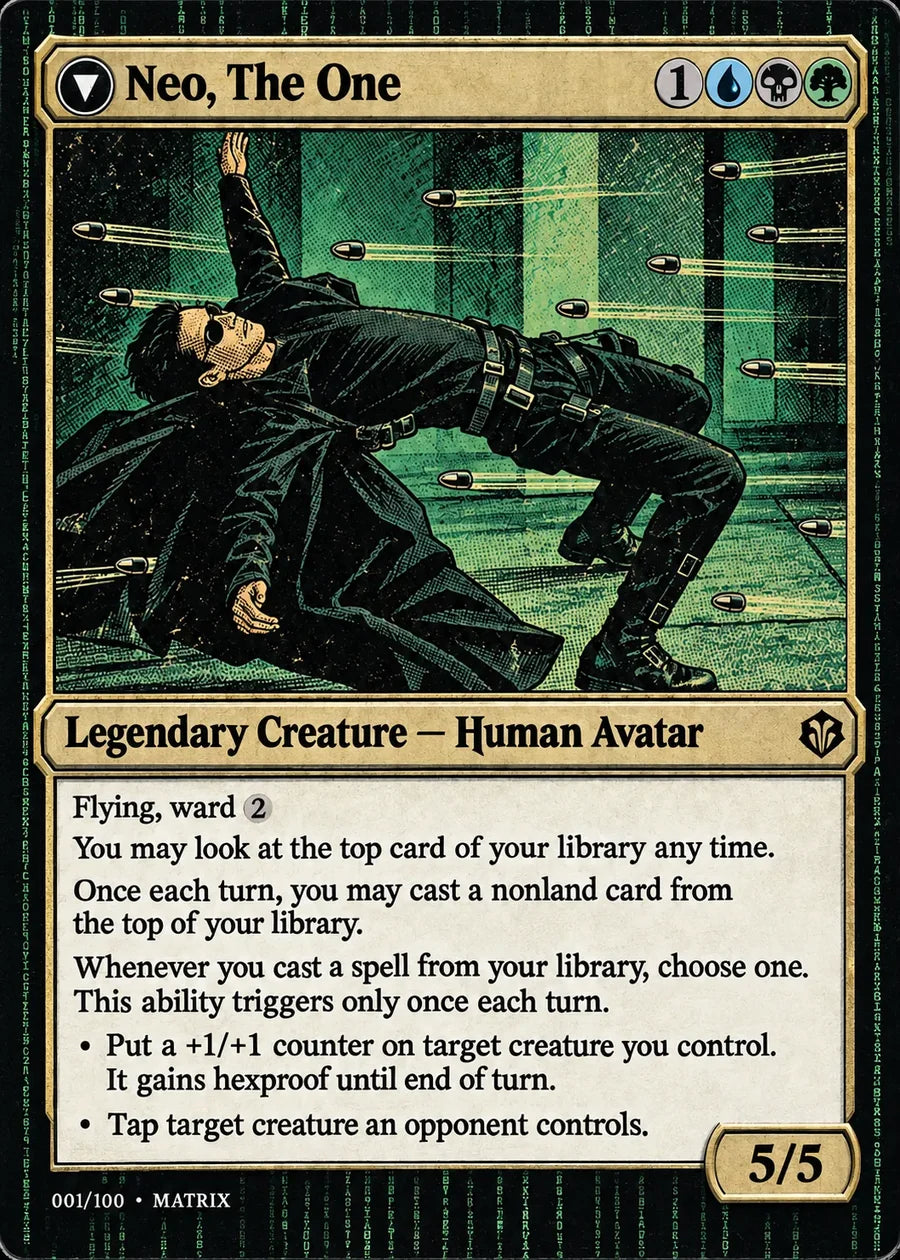 Neo, The One: card from the Matrix Custom Commander Deck