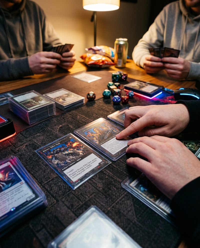 Game night, machines on the table