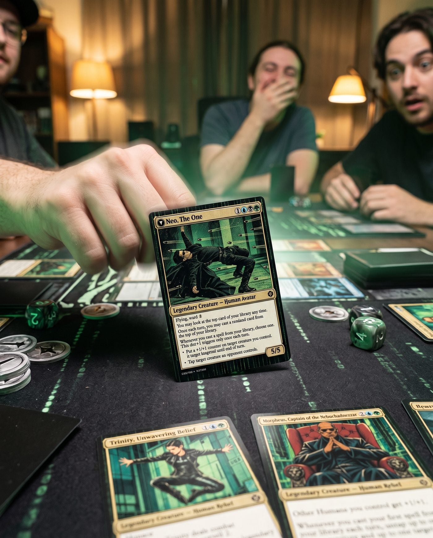Neo hits the table